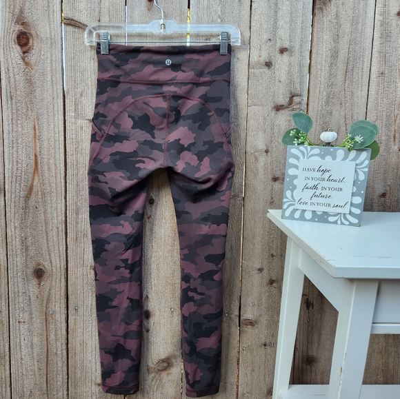 Lululemon Invigorate High Rise Crop 23" Heritage 365 Camo Brown Earth Multi - Picture 5 of 8